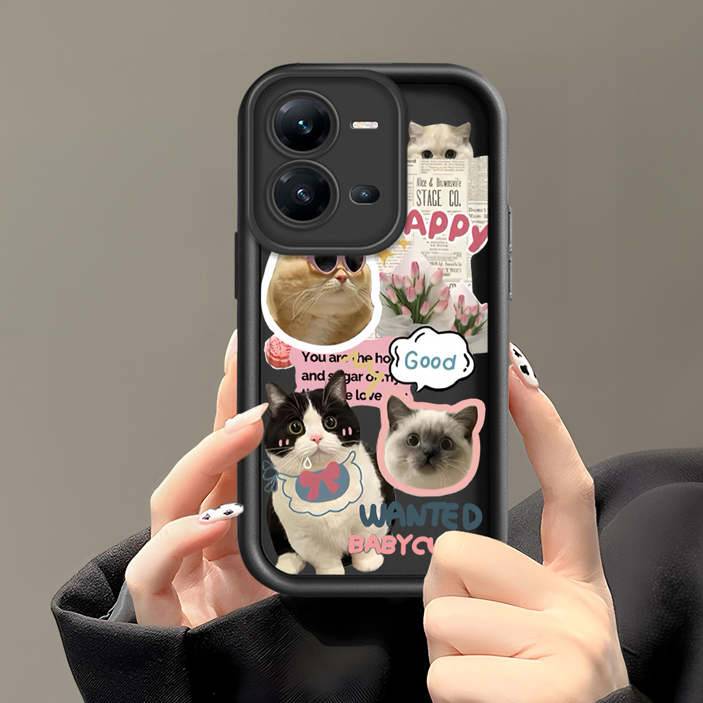 VIVO V25 V25E 5G สําหรับ Softcase เคสโทรศัพท์ HP Cassing Kesing Anak Kucing C8 2413 DLJ 33