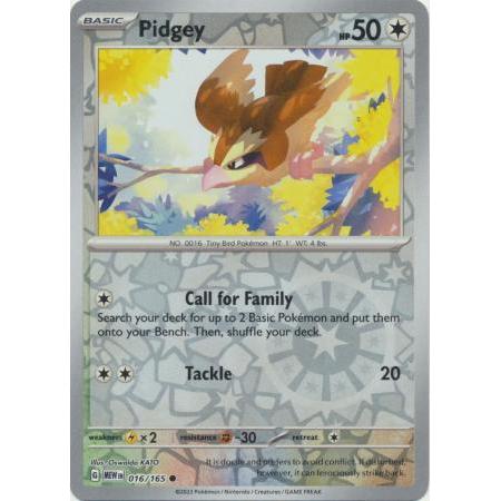 การ์ดโปเกมอน Pidgey - 016/165 - Common Reverse Holo