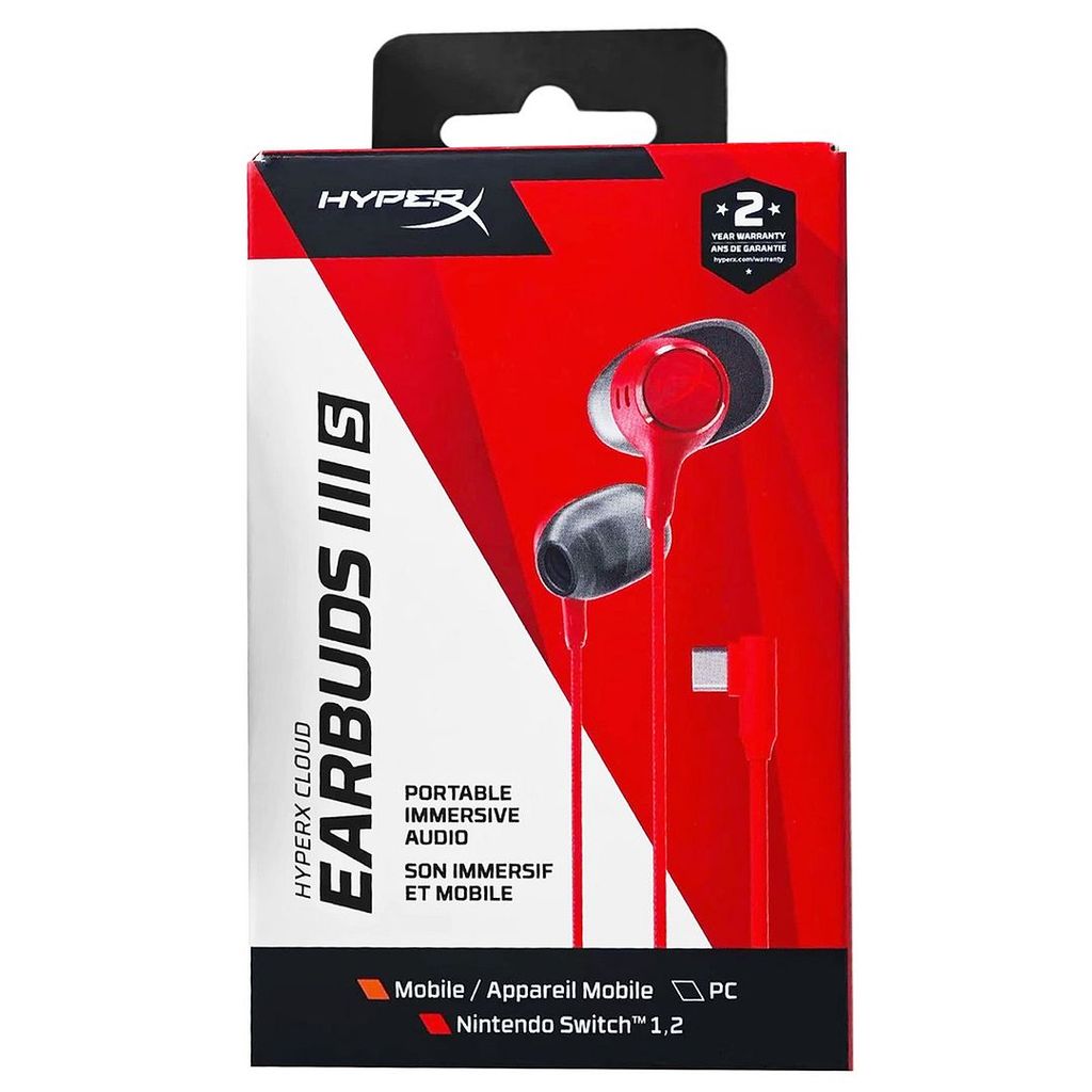 HyperX Cloud Earbuds III S USB Type-C Gaming Earbuds (Red), BN7S2AA