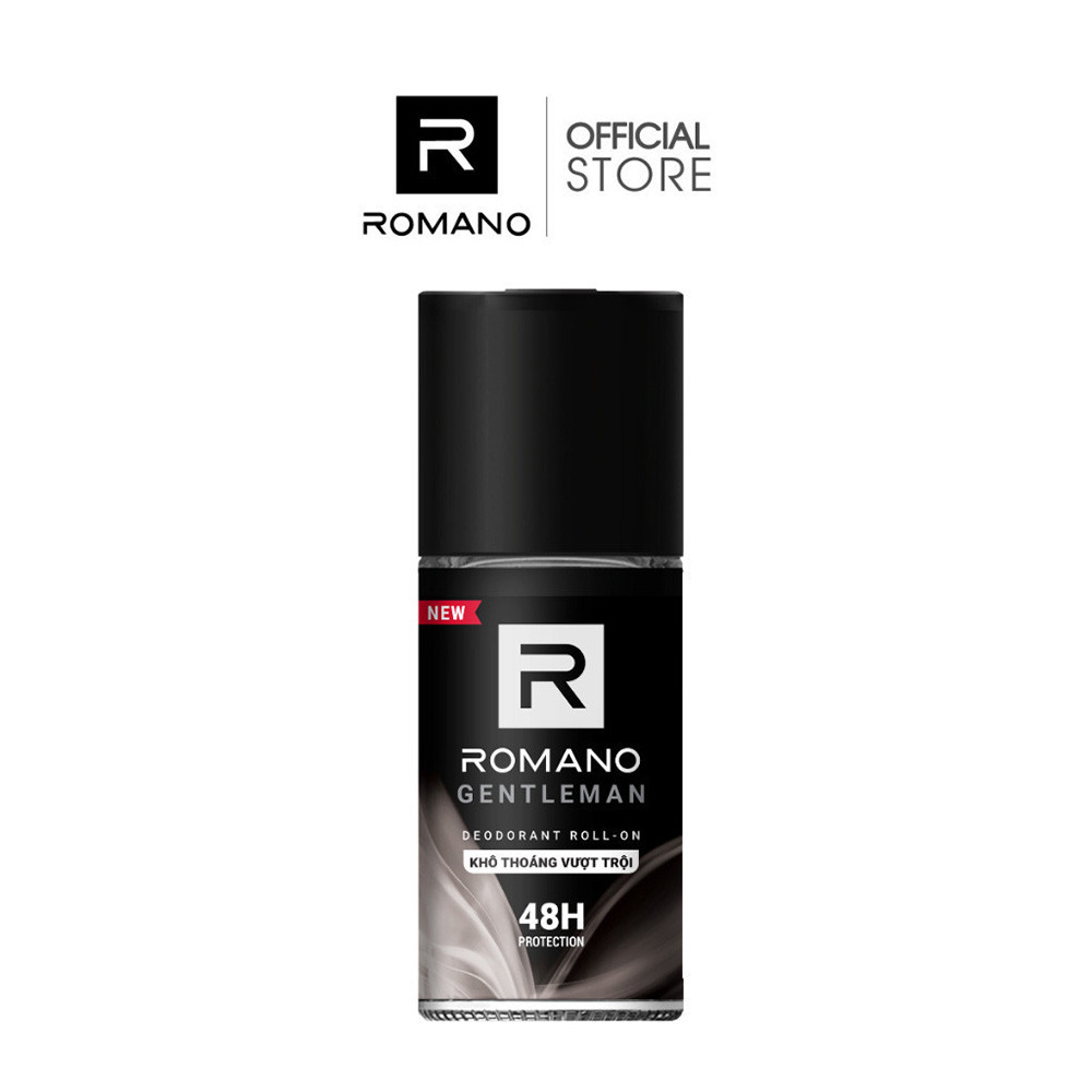 โรมาโน่ โรลออน เจิลเทิลแมน 50 มล. Romano Roll On GENTLEMAN 50 ml (โรลออนผู้ชาย, หอมยาวนาน, ระงับเหงื่อและกลิ่นกาย)