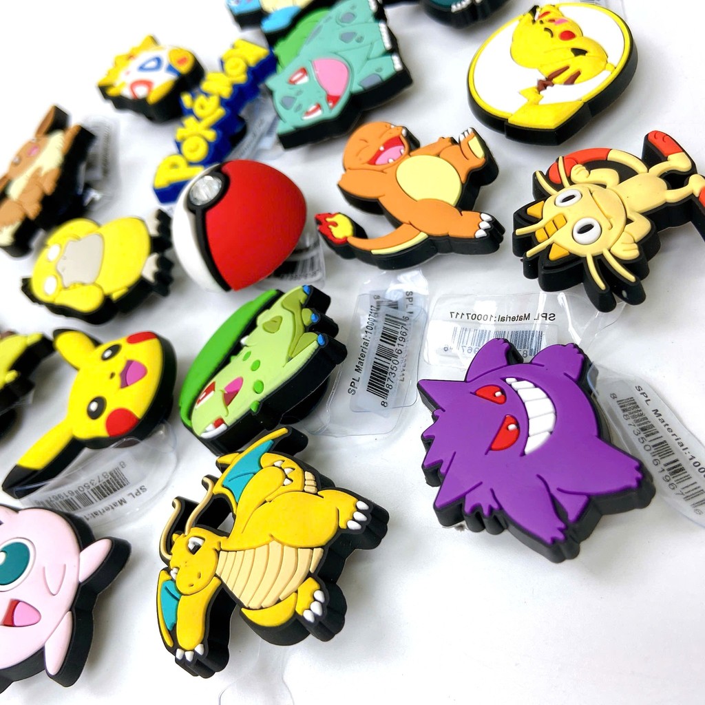 [ CHARM POKEMON ] JIBBITZ pokemon ติดรองเท้าแตะ สติ๊กเกอร์ picachu charm ติดรองเท้าไม่มีส้น