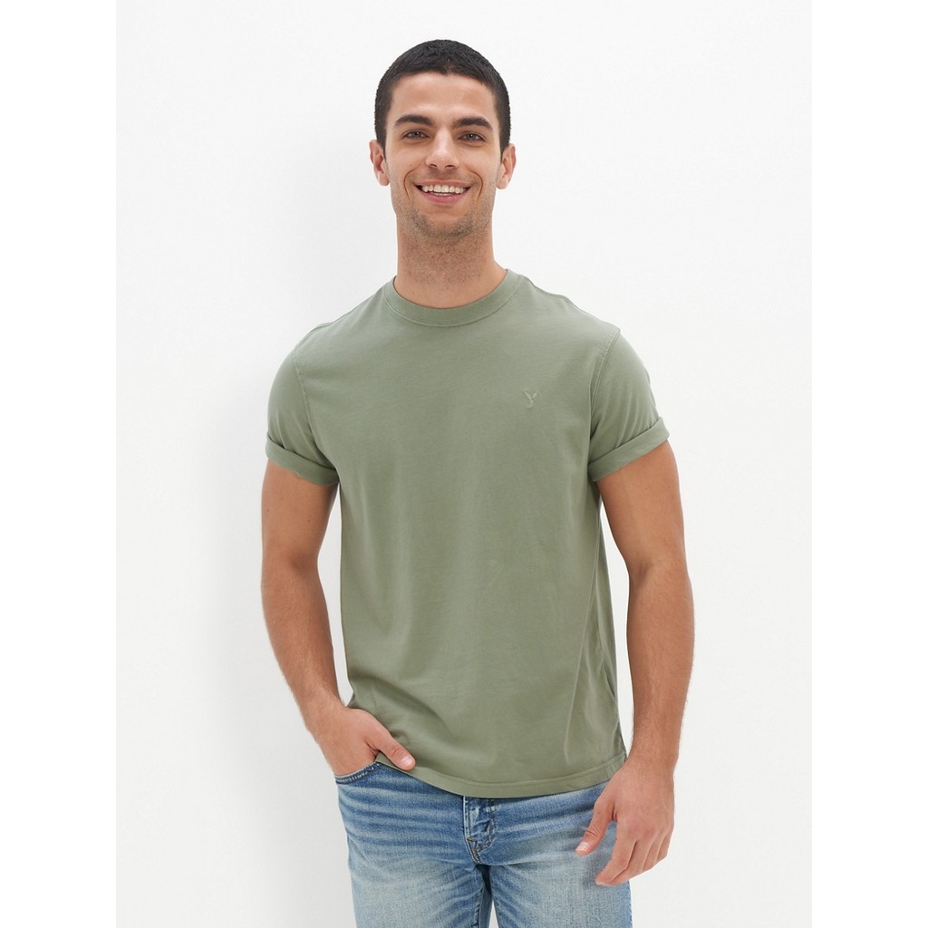 American Eagle เสื้อยืดผู้ชาย SS TSHIRT RGD NEW EAGLE สี FADED OLIVE - 017-1542-341
