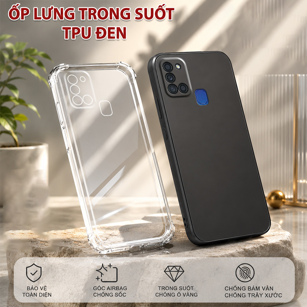 เคส Samsung A21s / M21 / M30s tpu สีดําขั้นพื้นฐาน ใส กันกระแทก ช่วยให้สีโทรศัพท์