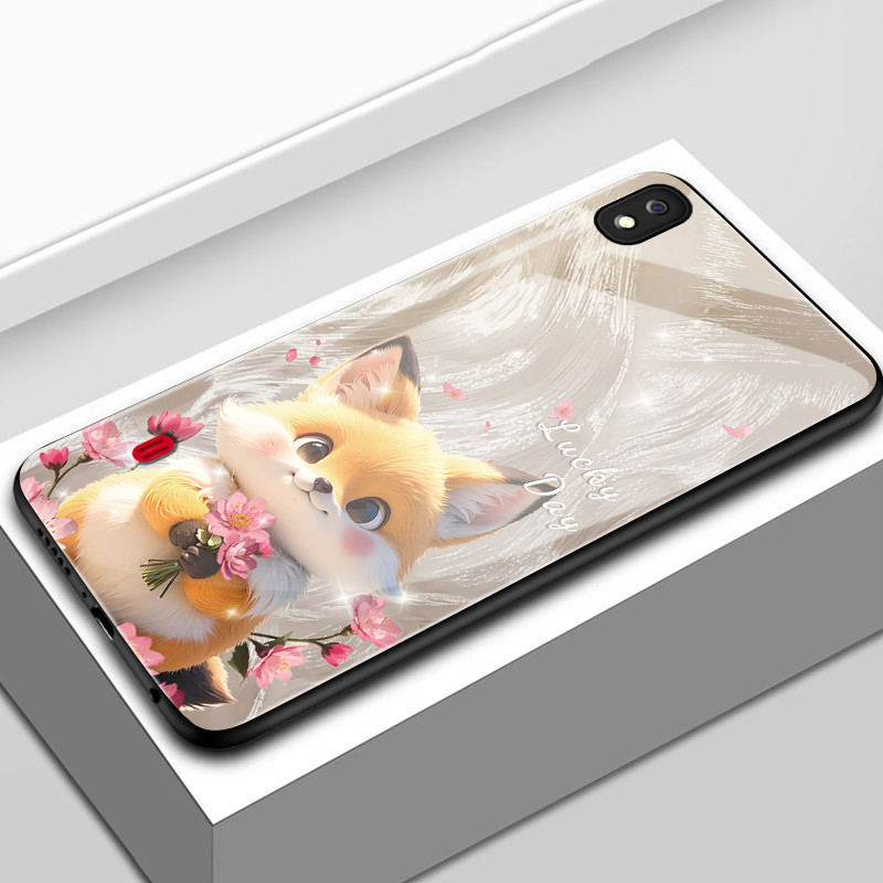 เคสสำหรับ Samsung A10 A10s M01s A11 M11 เคสโทรศัพท์ดอกไม้สุนัขแมวเปลือกแก้วกันกระแทก