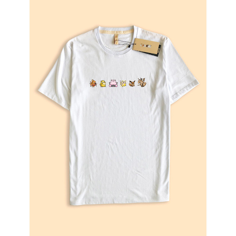 เสื้อยืด UT Pokemon Pixel Art Magikarp Psyduck Snorlax Pikachu Eevee Dragonite
