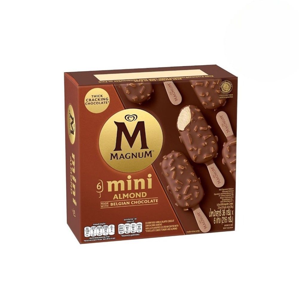 [สินค้าส่งด่วน]วอลล์แม็กนั่มมินิอัลมอนด์ 36กX6(216ก)