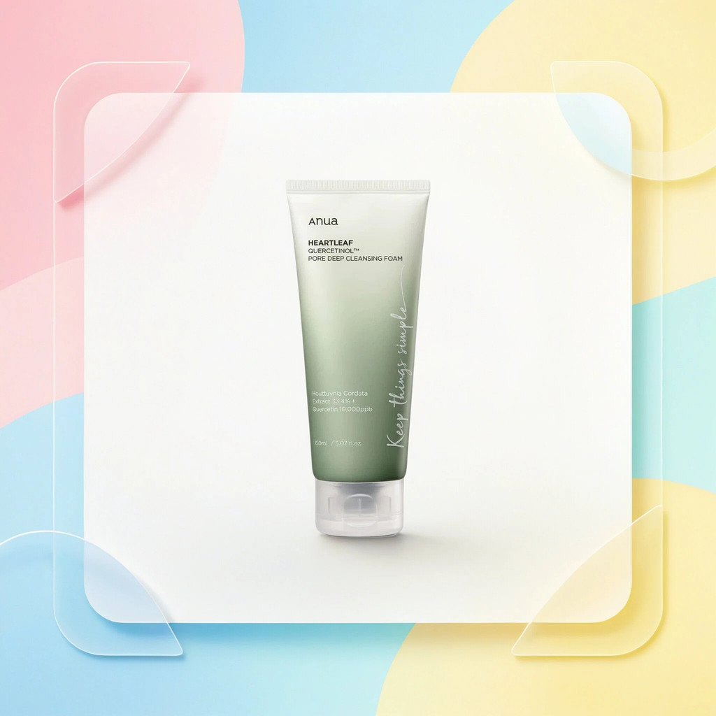 โฟมล้างหน้าล้ําลึก Anua Heartleaf เกาหลี, Quercetinol Calming Oil-Control Foam Cleanser