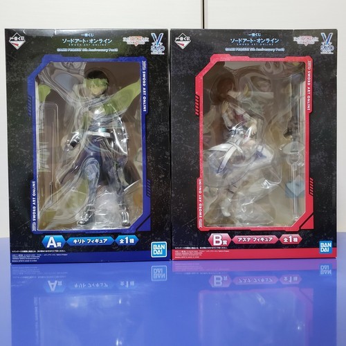 SAO Asuna, Kirito Figure set Ichibankuji BANDAI Japan anime Sword Art Online