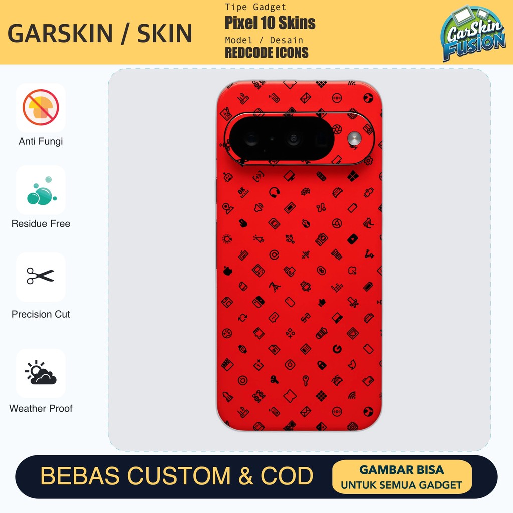 Skin Vinyl Pixel 10 REDCODE ICONS เคสป้องกันรอยขีดข่วน | โดยฟิวชั่น | รหัส - SWD7