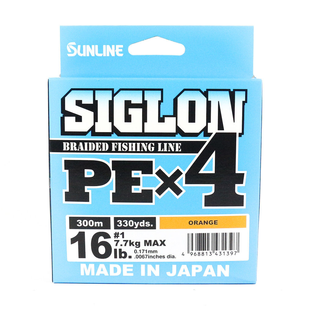 Sunline PE Line X4 Siglon 300M PE 1 16LB สีส้ม (1397)