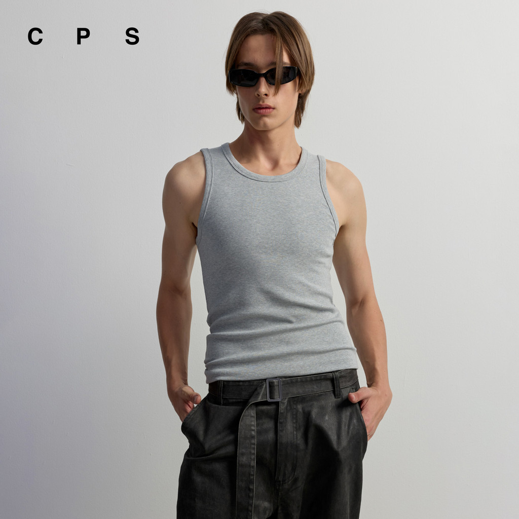 CPS เสื้อกล้ามผ้าริบ ผู้ชาย RIBBED COTTON TANK TOP รุ่น C26WGMA029 (AW26#A3)