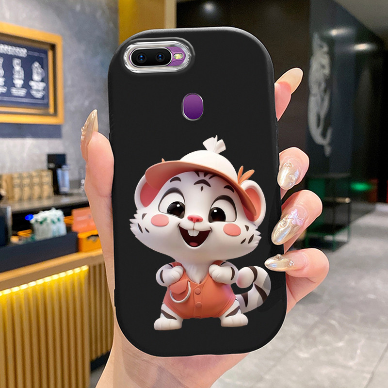 เคสสำหรับ OPPO F9 Pro A7X A9 2019 A9X Realme 2 Pro Realme U1 เคสโทรศัพท์เสือขาวน้อยซิลิโคนเสื้อแจ็กเก็ตผ้านุ่ม