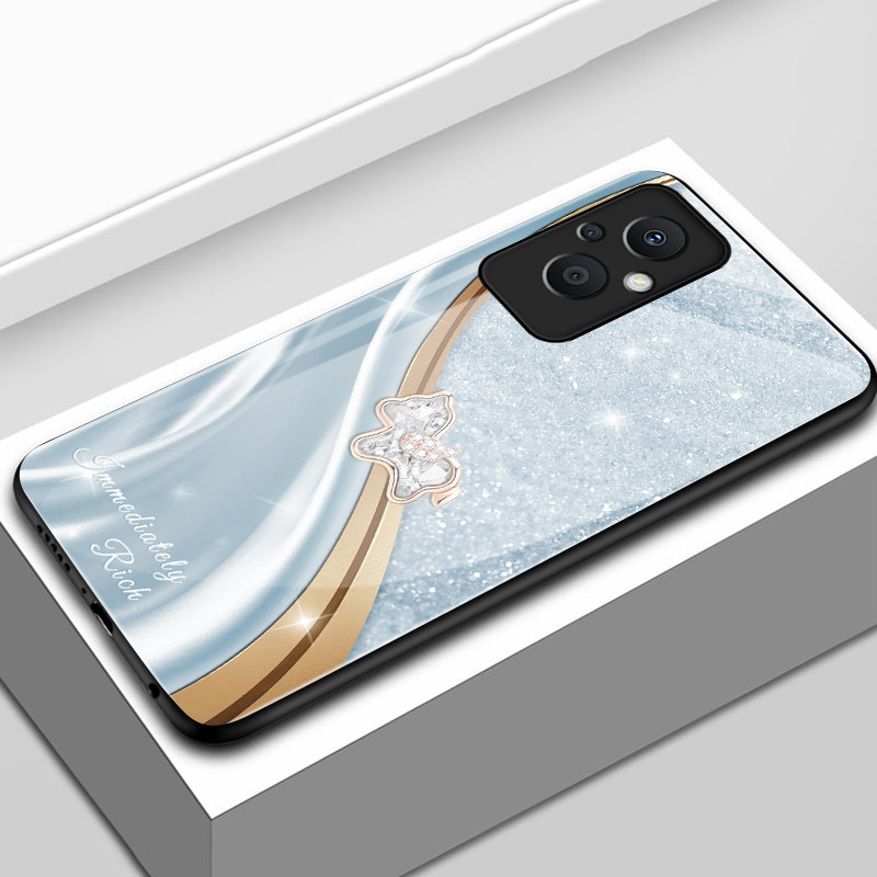 เคสสำหรับ OPPO Reno 7Z 5G Reno 8Z 5G Reno 7 Lite 8 Lite เคสโทรศัพท์ม้าเล็กเปลือกแก้วกันกระแทก