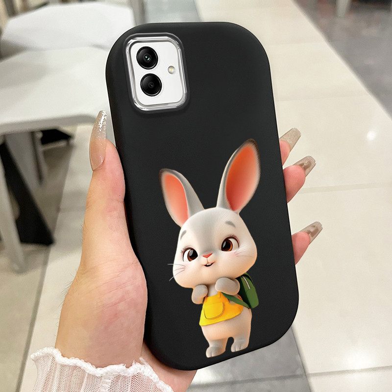 เคสสำหรับ Samsung Galaxy A04 M04 F04 A04E M13 5G เคสโทรศัพท์กระต่ายกลมและอ้วนเสื้อแจ็กเก็ตผ้านุ่ม