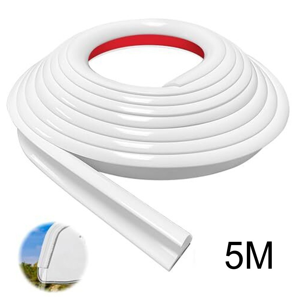 *JELLY* 5M RV Rain Gutter 1/2 "ความสูงรางหยด PVC Rain Strip หลังคา J Shape Rain Gutter
