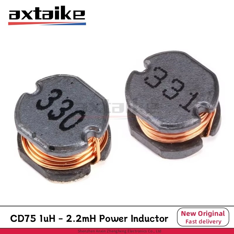 20PCS CD75 SMD Power Inductor 2.2 4.7 10 15 22 33 47 68 100 150 220 330 470UH ลวดแผลชิปเหนี่ยวนํา 1m