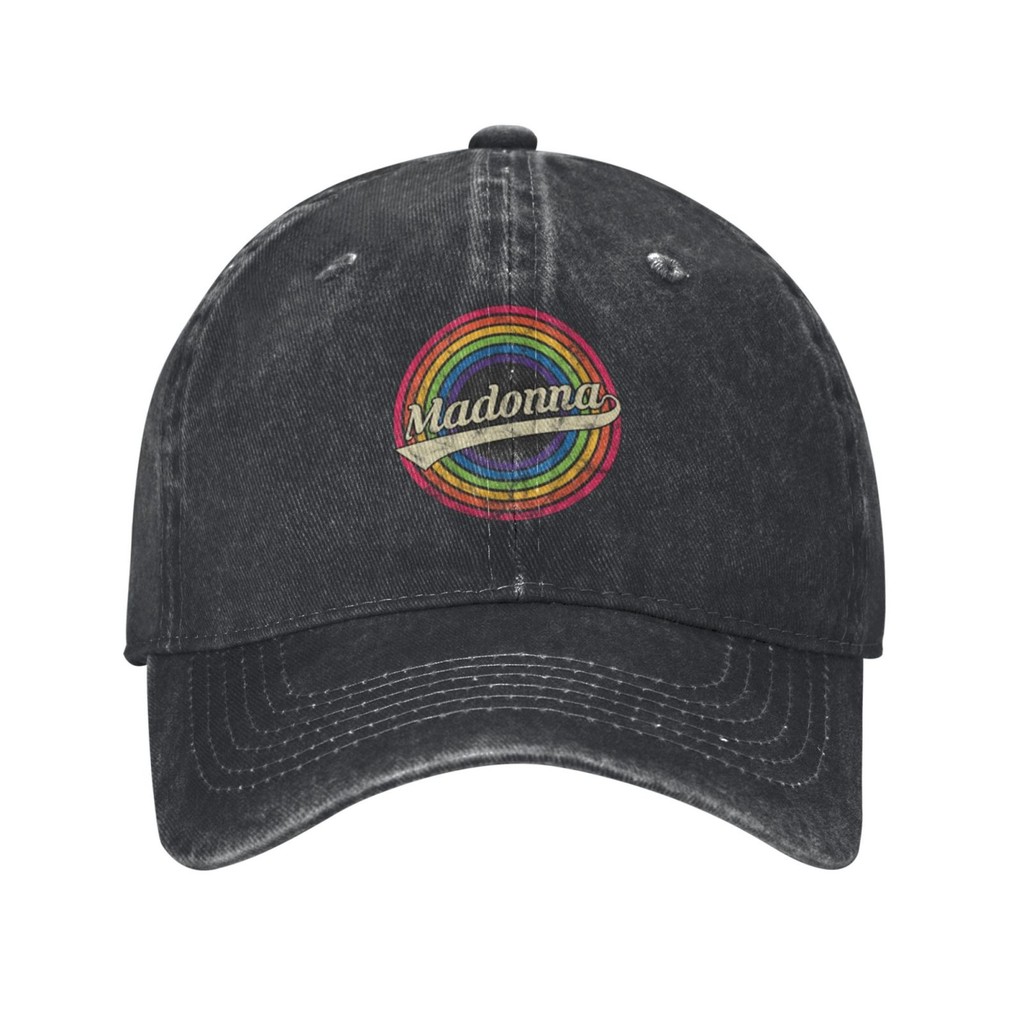 คุณภาพดี Madonna Retro Rainbow Faded Style Fashion Baseball Cap