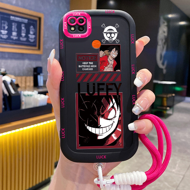 เคสสำหรับ Xiaomi Redmi 9C NFC 10A POCO C31 POCO C3 เคสโทรศัพท์ตัวละครอนิเมะสายคล้องซิลิโคนกันกระแทก