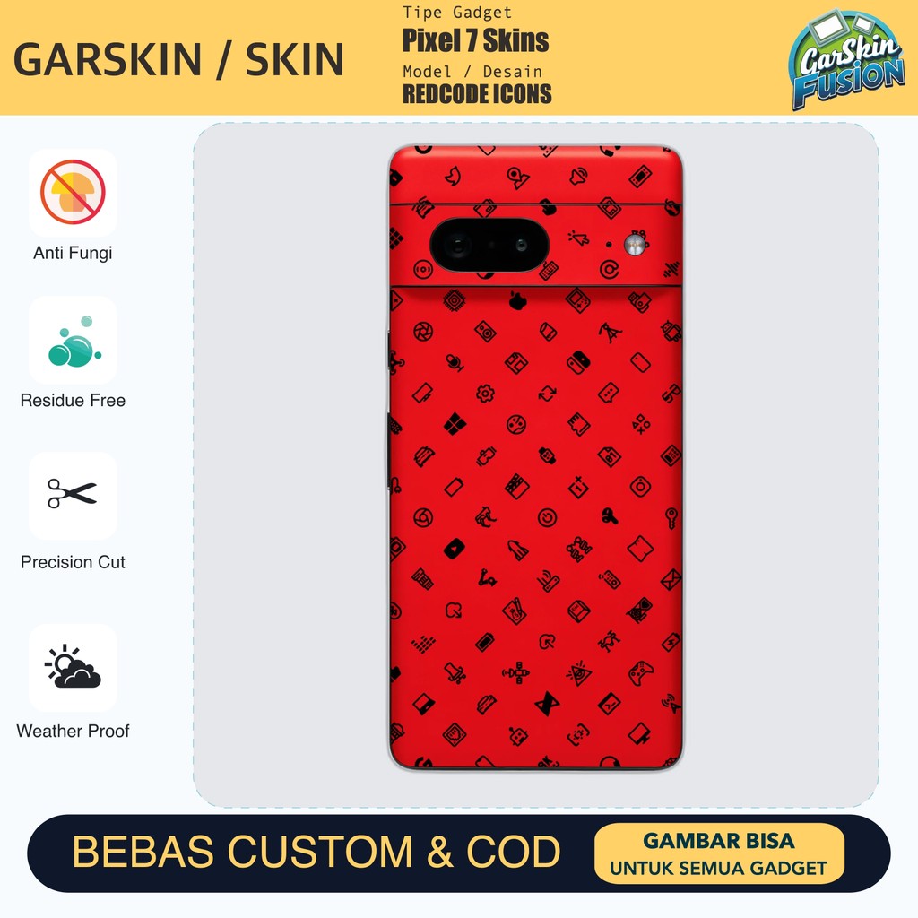 Skin Vinyl Pixel 7 REDCODE ICONS เคสป้องกันรอยขีดข่วน | โดยฟิวชั่น | รหัส - UF0Z