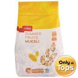 💥 โคลส์ซัมเมอร์ฟรุ๊ตส์มูสลี่ 750กรัม 🔔 Coles Summer Fruit Muesli 750g.