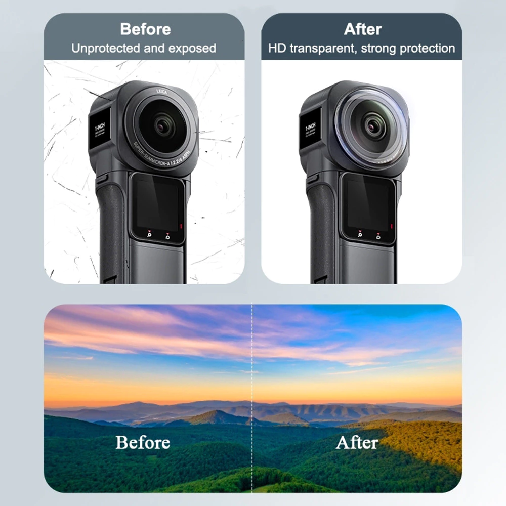 ฝาครอบเลนส์กล้อง Panoramic สำหรับ Insta360 ONE RS 1 นิ้ว 2 ชิ้น thumbnail 5