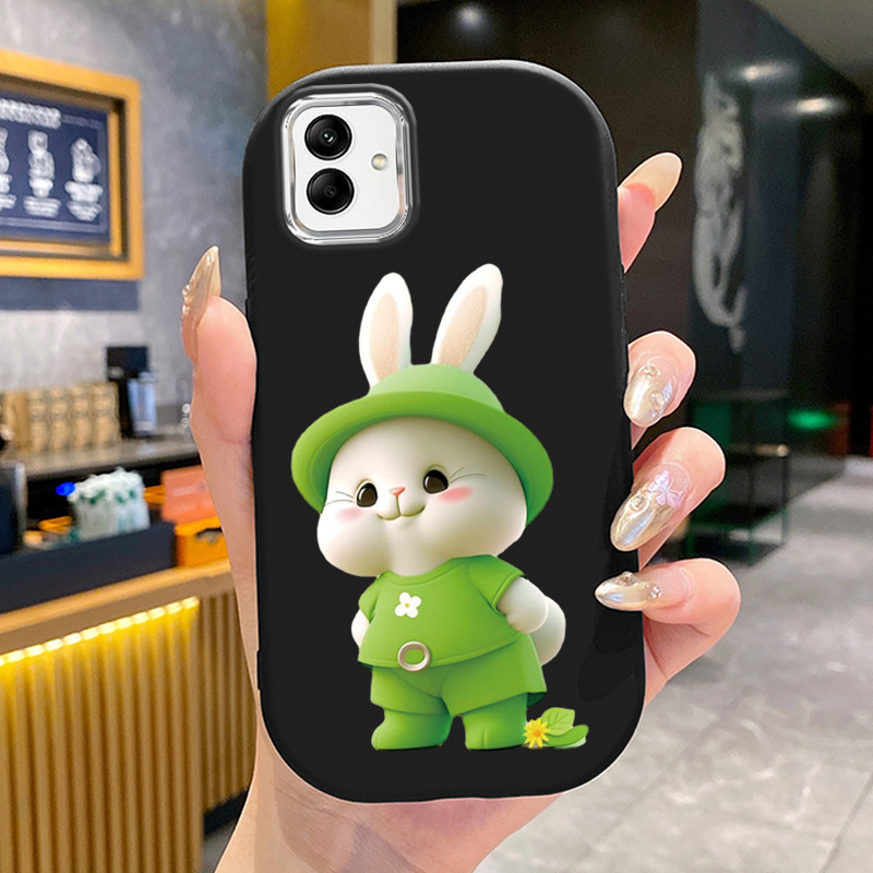 เคสสำหรับ Samsung Galaxy A04 M04 F04 A04E M13 5G เคสโทรศัพท์กระต่ายกลมและอ้วนเสื้อแจ็กเก็ตผ้านุ่ม