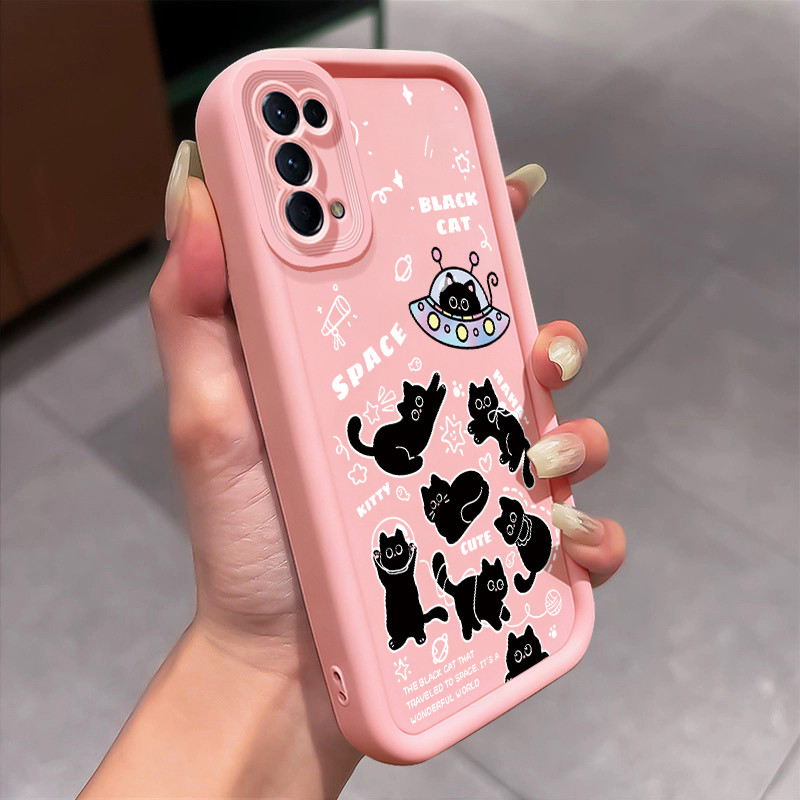 เคสสำหรับ OPPO Reno 5 4G Reno 5 5G Reno 5K 5G เคสโทรศัพท์แมวสัตว์น่ารักกลมและอ้วนเสื้อแจ็กเก็ตผ้านุ่ม