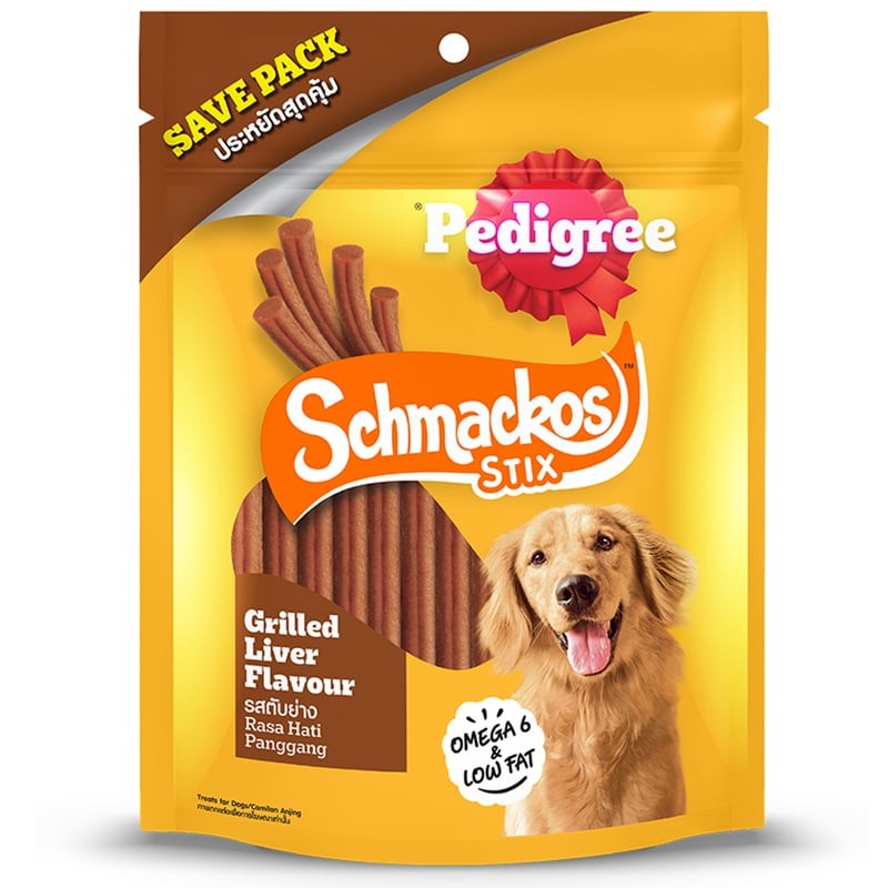 เพดดิกรีชแมกโก้รสตับย่างขนมสุนัขแบบแท่ง300ก Pedigree Schmackos Grilled Liver Dog Snack Stick 300g [8853301011259 ]