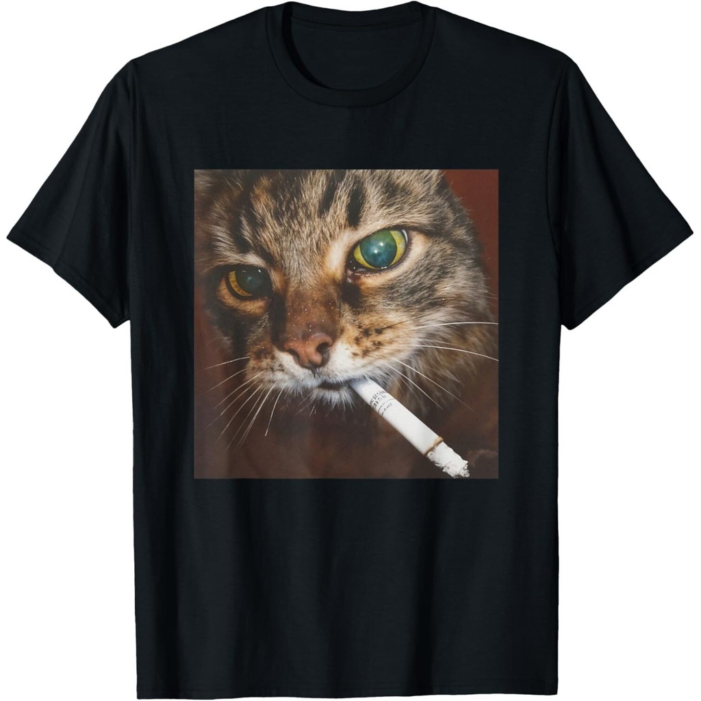 เสื้อยืด Funny Smoking Cat Meme
