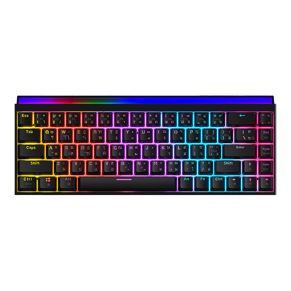 KEYBOARD (คีย์บอร์ด) AJAZZ NK68 - RED SWITCH RAINBOW LED EN/TH BLACK >