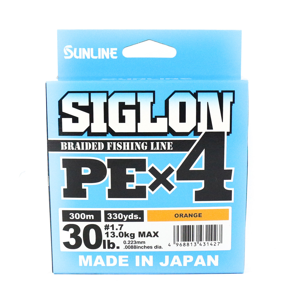Sunline PE Line X4 Siglon 300M PE 1.7 30LB สีส้ม (1427)