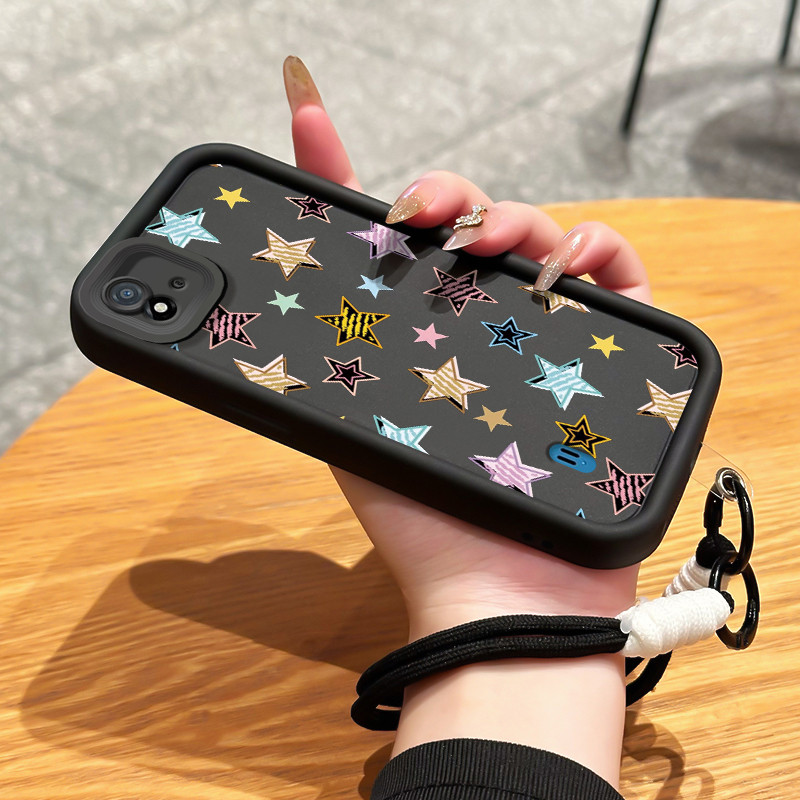 เคสสำหรับ Realme C20 C20A C11 2021 Narzo 50I เคสโทรศัพท์ดาวรูปหัวใจซิลิโคนสายคล้องกันกระแทก