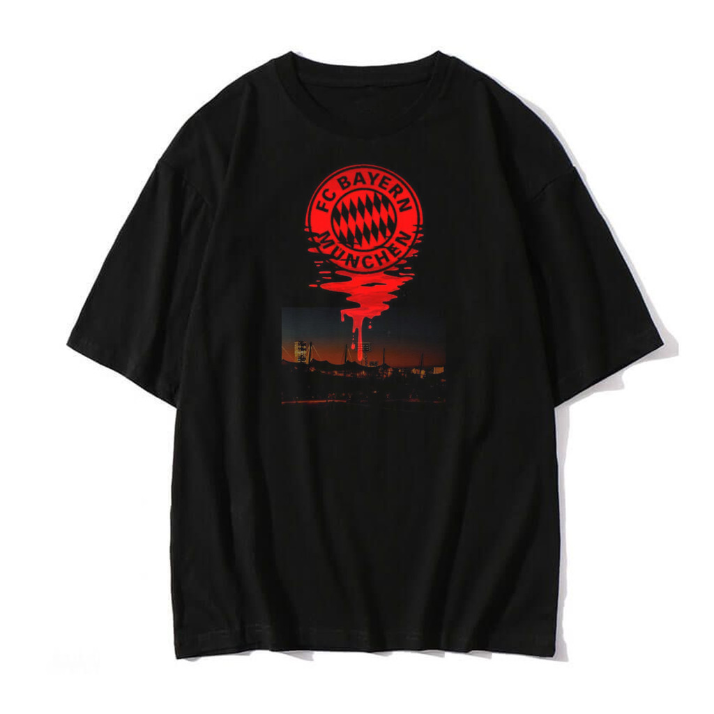 Bayer Munich Club Germany Munich Black Football T-Shirt Munich 3D DTF Screen Printing Shirt Anti-Fad