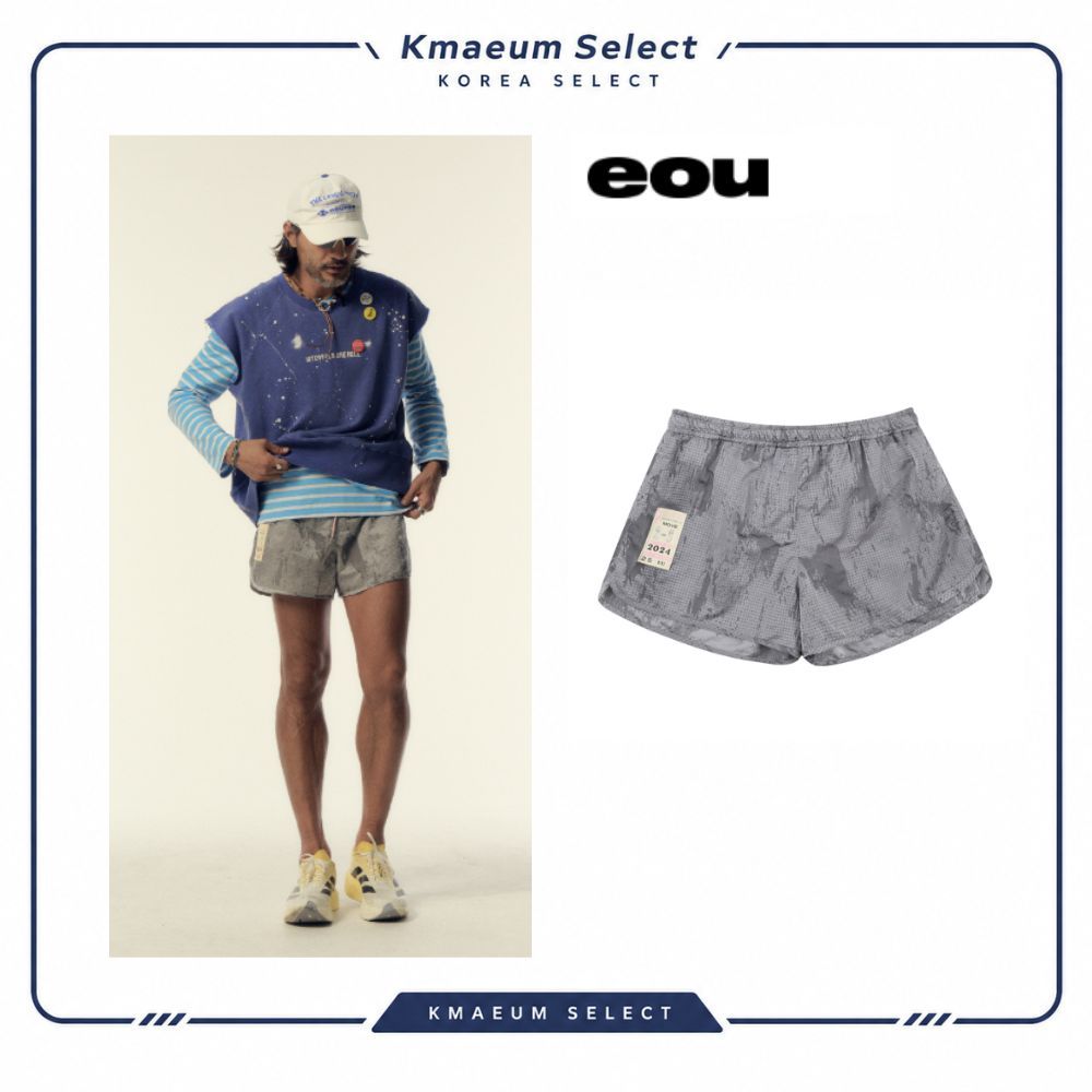 EOU Steel Leaf SP001 Running Shorts กางเกงกีฬาขาสั้นแห้งเร็วน้ําหนักเบา Ocean Silver Black