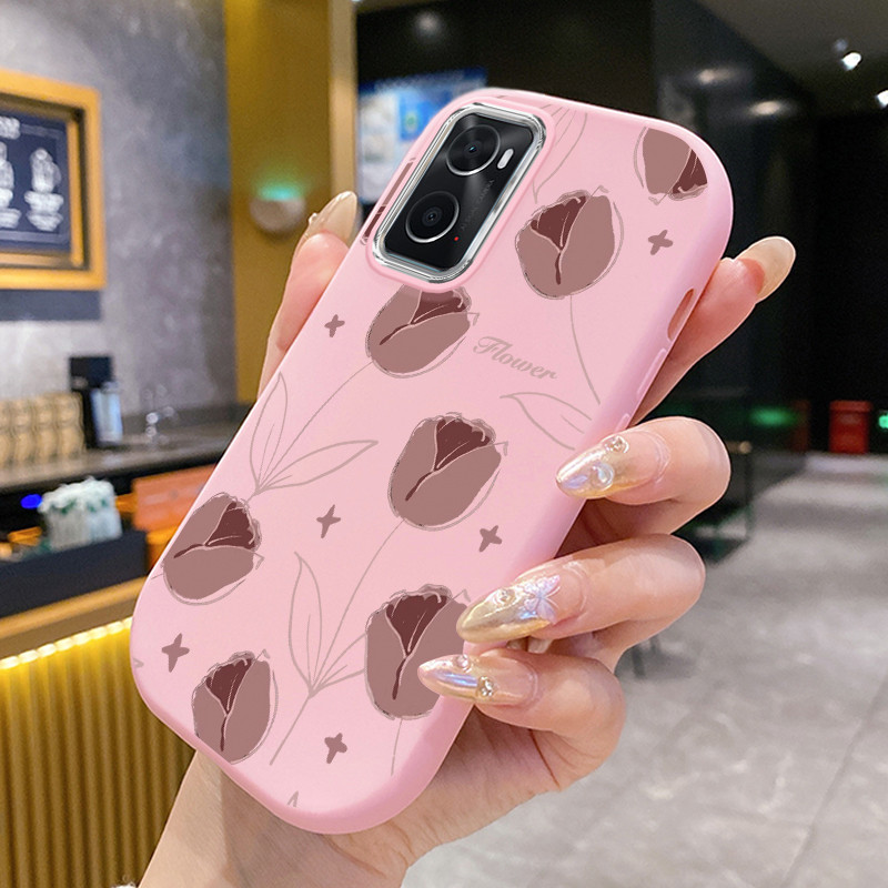 เคส ใช้ได้กับ OPPO A36 A76 A96Case แฟชั่นดอกไม้ Soft Case