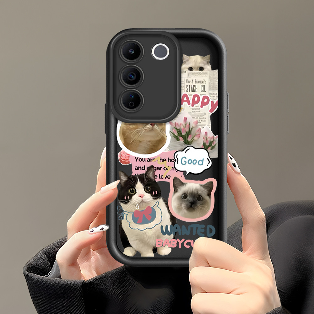 VIVO V27E สําหรับ Softcase เคสโทรศัพท์ HP Cassing Kesing Anak Kucing C8 2413 DLJ 33