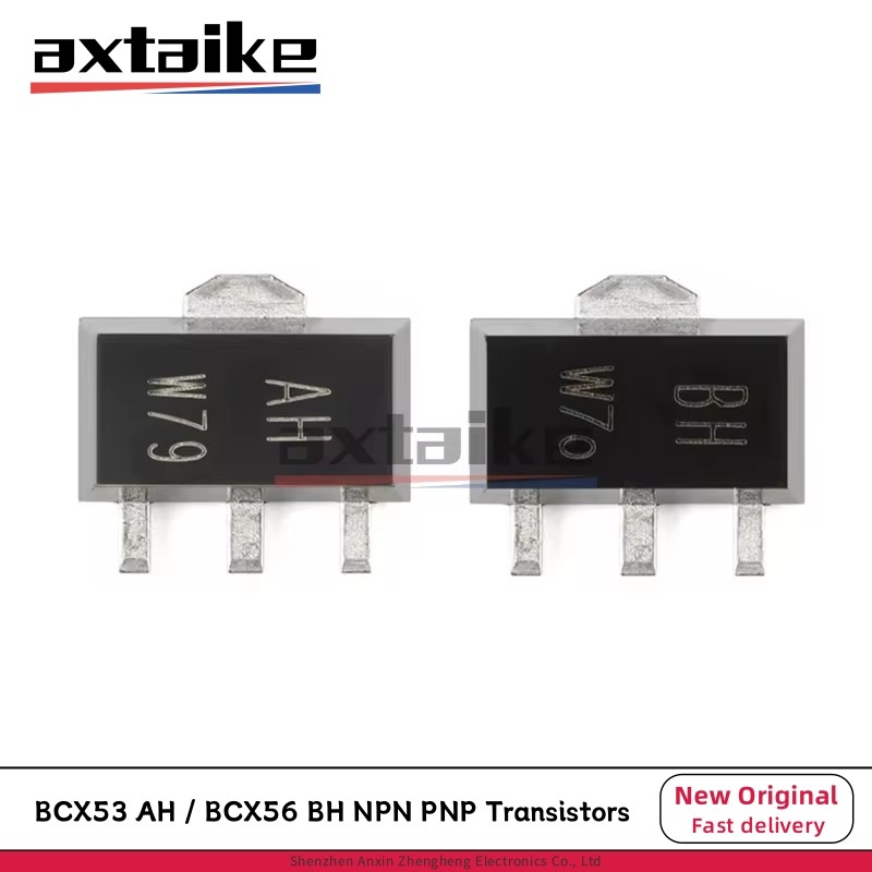 50PCS BCX53 AH BCX56 BH SOT-89 1A 80V SC-62 SMD NPN PNP BCX53,115 BCX56,115 ทรานซิสเตอร์พลังงานขนาดก