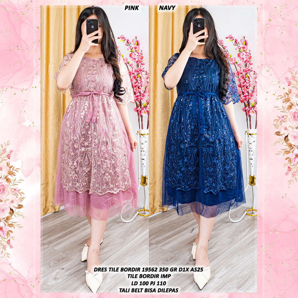 EMBROIDERED TILE DRESS 19562 350 GR D1X AS25 Direct Order