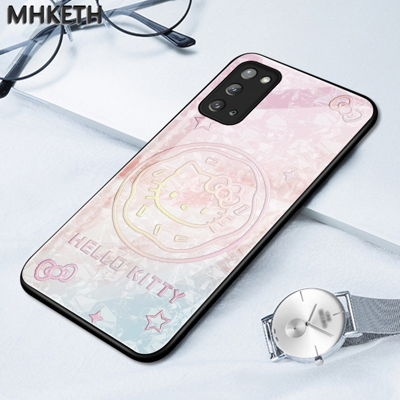 เคสสำหรับ Samsung Note 20 4G Note 20 5G Note 20 Ultra note 10 Plus Note 8 Note 9 เคสโทรศัพท์แก้วไฮเอนด์น่ารัก