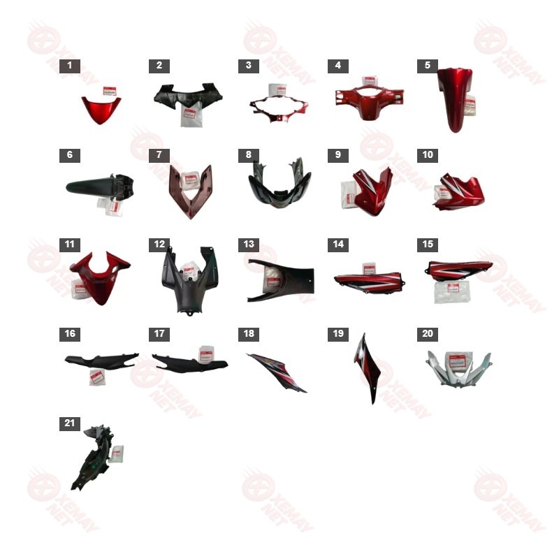 พลาสติก - สีแดง K03 Wave Rsx 110 2010 เสื้อ - R340C Y8 Y9