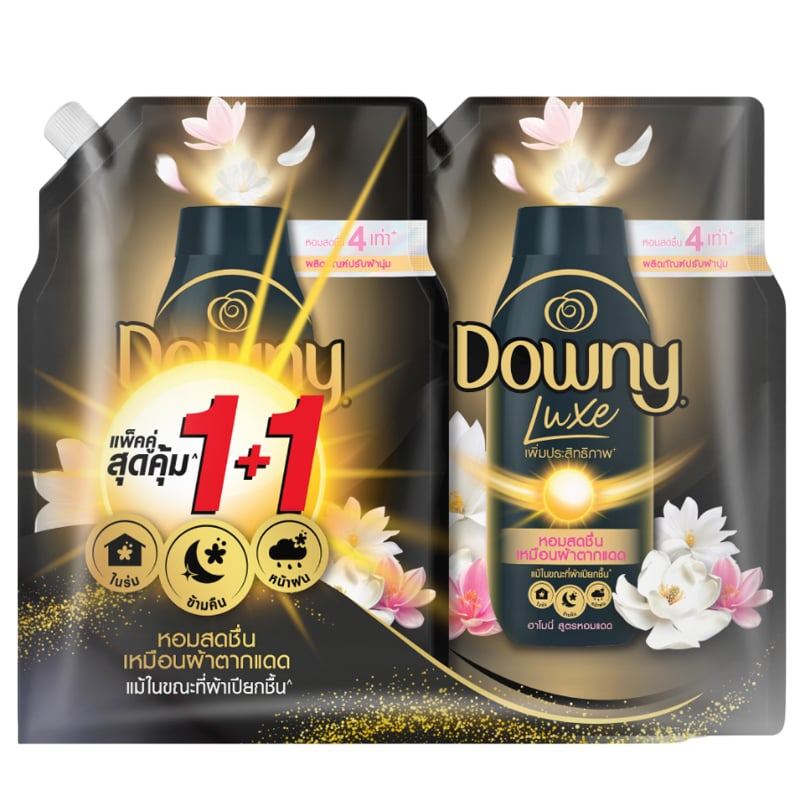 DOWNY ดาวน์นี่ลักซ์ผลิตภัณฑ์ปรับผ้านุ่มสูตรเข้มข้นพิเศษฮาโมนี่สูตรหอมแดด 1ลิตร. แพค 2 [4987176352354]