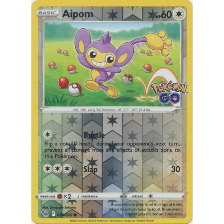 Aipom Pokemon Card - 056/078 - Common Reverse Holo