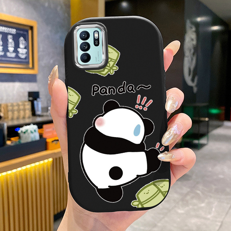 เคสสำหรับ OPPO Reno 6Z 5G Reno 6 5G Reno6 Z 5G เคสโทรศัพท์แพนด้ากลมและอ้วนเสื้อแจ็กเก็ตผ้านุ่ม