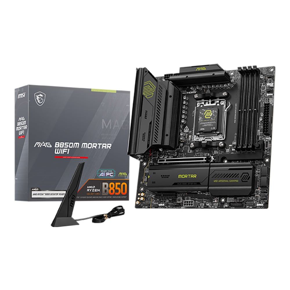 MAINBOARD (เมนบอร์ด) MSI MAG B850M MORTAR WIFI - AMD SOCKET AM5 DDR5 MICRO-ATX ^