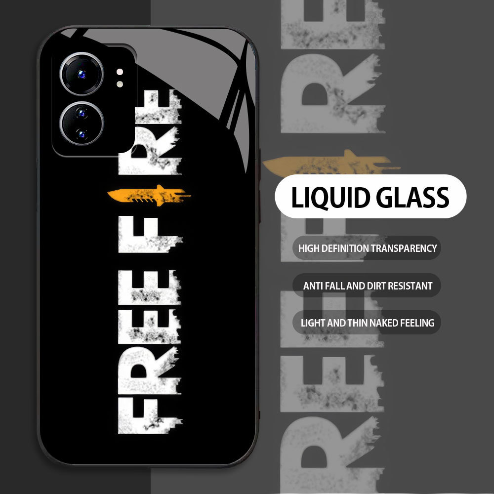 XiaoMi POCO X3 NFC M2 M6 X6 PRO M3 C3 C31 C50 C61 C65 C75 X5 4G F3 5G  เคสกระจก ลายฟรีไฟร์ ขอบนุ่ม +