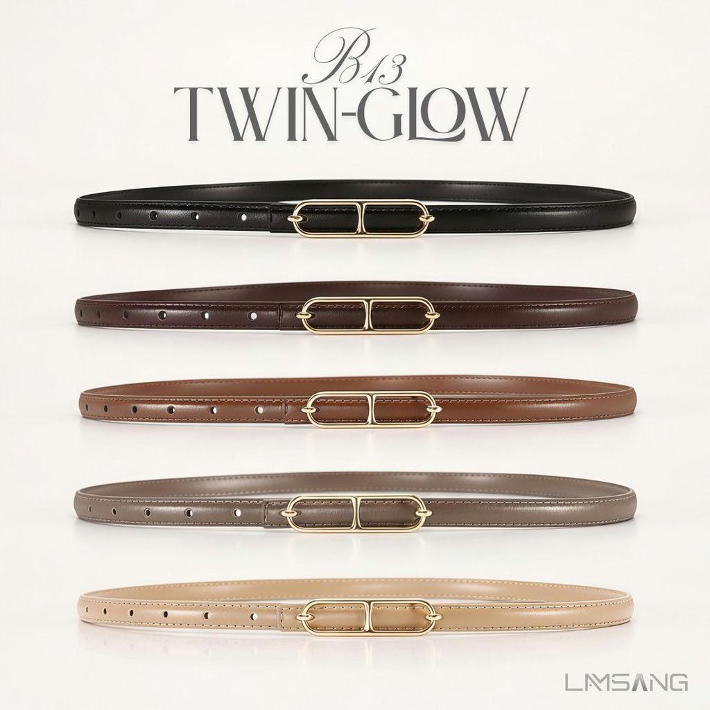 LAMSANG B13 Twin-Glow Belt เข็มขัดผู้หญิง หนัง PU ขนาด 1.4x105 cm