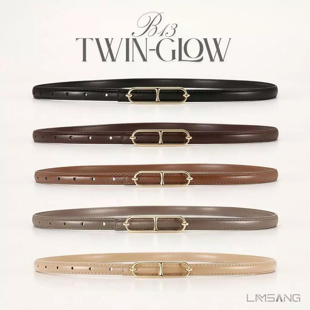 LAMSANG B13 Twin-Glow Belt เข็มขัดผู้หญิง หนัง PU ขนาด 1.4x105 cm