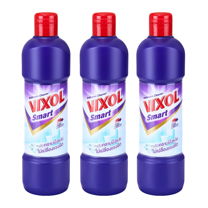 วิกซอล น้ำยาล้างห้องน้ำ สมาร์ท สีม่วง 450 มล. x 3 , VIXOL Toilet Cleaner Smart 450 ml x 3