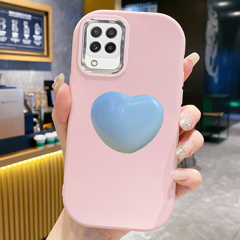 เคส ใช้ได้กับ Samsung A22 M22 M32 เคสแฟชั่นหัวใจ
