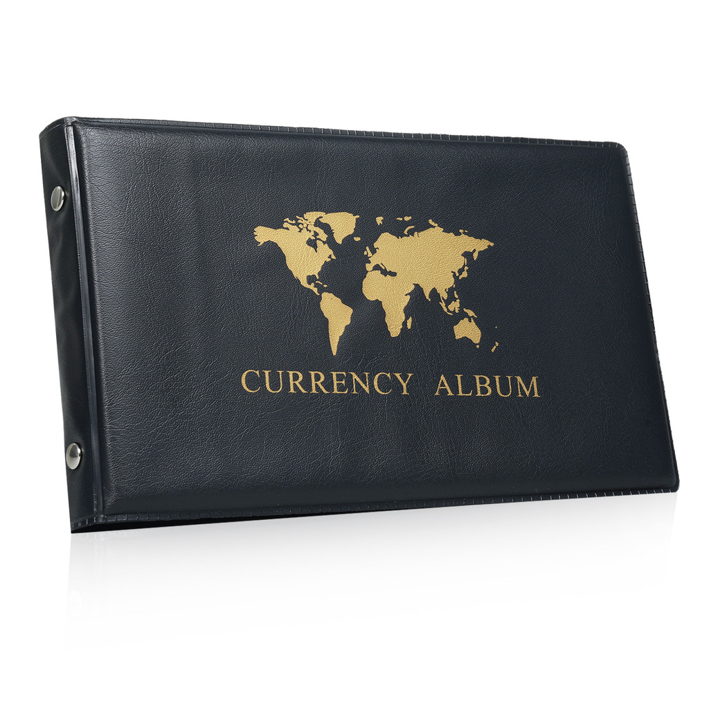 [myhome.th] 40 กระเป๋าธนบัตรสกุลเงินรวบรวมอัลบั้ม 20 แผ่นใส Dollar Bill Holders World Money PU Leath